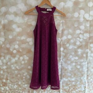 Candies Lace Purple Mini Dress
